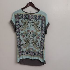 Sundance Rayon/Silk Teal And Gray Tee